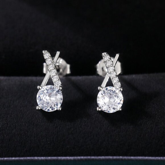 💎 Bling Stud Beautiful Shiny Stud Earrings for Women, INDN8588 - Picture 1 of 5